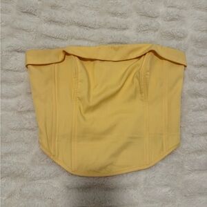 Yellow Strapless Corset Top